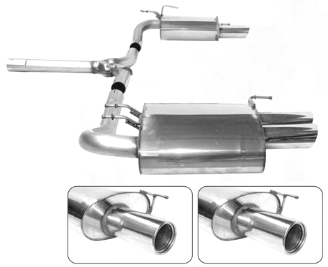 BASTUCK Sportauspuff / Duplex-ESD für: HONDA Accord  2.0i, 2.4i, 2.2 CTDi  /  CL9,CL7,CN1  |  Endrohre: 2x 100 rund mit Einsatz / inkl. Y-Rohr