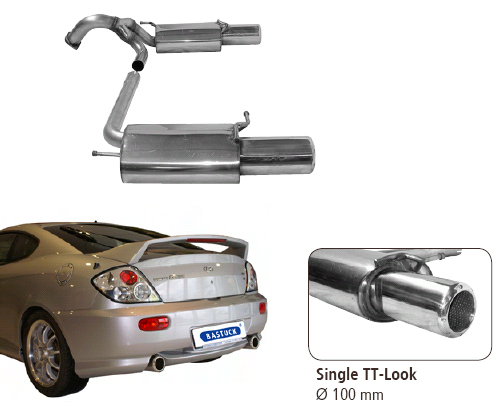 BASTUCK Sportauspuff / Duplex-ESD für: HYUNDAI Coupé  1.6i, 2.0i 16V, V6 2.7i  /  GK |  Endrohre:  2x 100 rund TT-Design