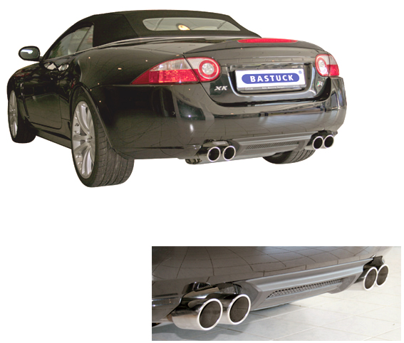 BASTUCK Sportauspuff / Duplex-Anlage ab Kat. für: JAGUAR XK / XKR Coupé,Cabrio / 2006- / 190,219,306 kW | Endrohre: 4x 90 rund,schräg