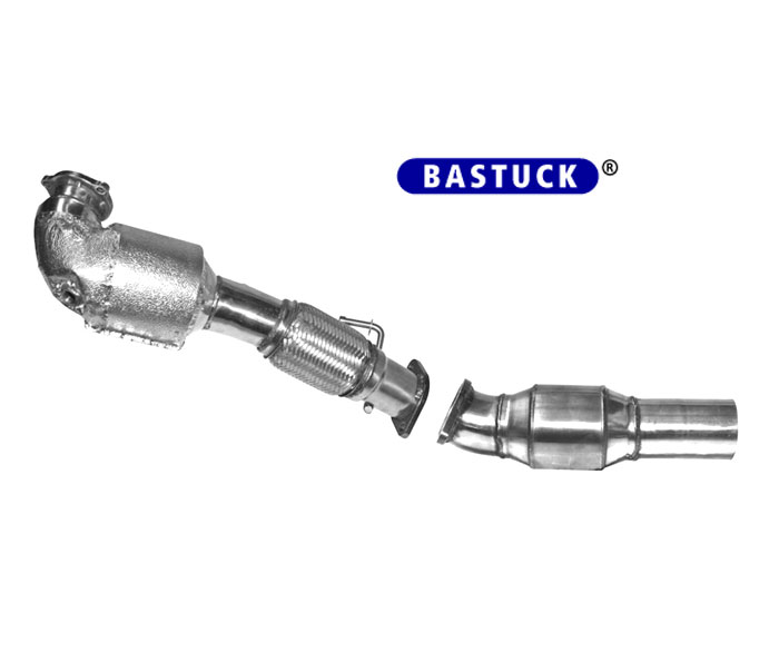 BASTUCK Downpipe 70mm mit Sport-Kat. 200 cpsi für: KIA Cee'd GT - JD / 1.6T - 150 kW / Euro 6 Norm, mit CH-Gutachten