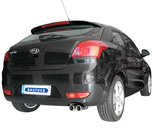 BASTUCK Sportauspuff / ESD für: KIA Cee'd, ProCee'd - ED / 1.4, 1.6, 1.6D, 2.0, 2.0D / 66-105 kW | Endrohre: 2x 70 rund,eingerollt