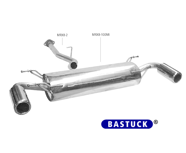 BASTUCK Sportauspuff / Duplex-Anlage ab Kat. für: MAZDA RX-8 / 141,170 kW | Endrohre:  2x 100 rund