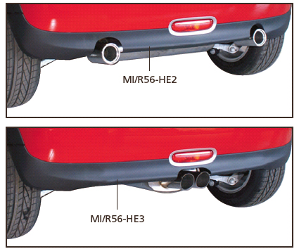 BASTUCK Bodystyling für: MINI Cooper / R56 | Heckschürzeneinsatz für Duplex-ESD 2x 90 rund