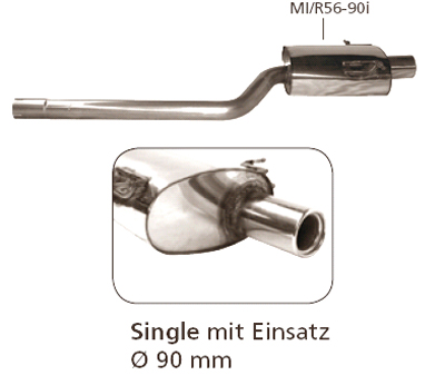 BASTUCK Sportauspuff / ESD für: MINI Cooper / R56 | Endrohre: 1x 90 rund