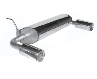 BASTUCK Sportauspuff / Duplex-ESD für: MAZDA 121  (8.95- ) | Endrohre: 2x 90 rund seitlich