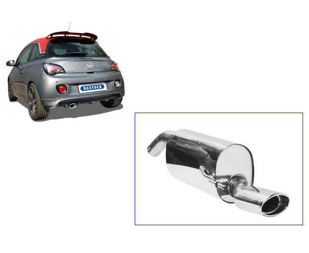 BASTUCK Sportauspuff / ESD für: OPEL Adam S / 1.4T - 110 kW | Endrohre: 1x 120x80 mm Oval