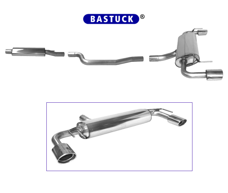 BASTUCK Sportauspuff / Duplex-Anlage 70mm ab Kat. für: OPEL Astra K / 1.6T - 147 kW | Endrohre: 2x oval 120 x 80 mm