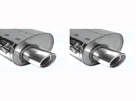 BASTUCK Sportauspuff / Duplex-Anlage ab Kat. für: OPEL Vectra C  Lim.  1.6i - 3.2i, DTi | Endrohre: 2 ESD  1x 120x80mm oval  Links + Rechts