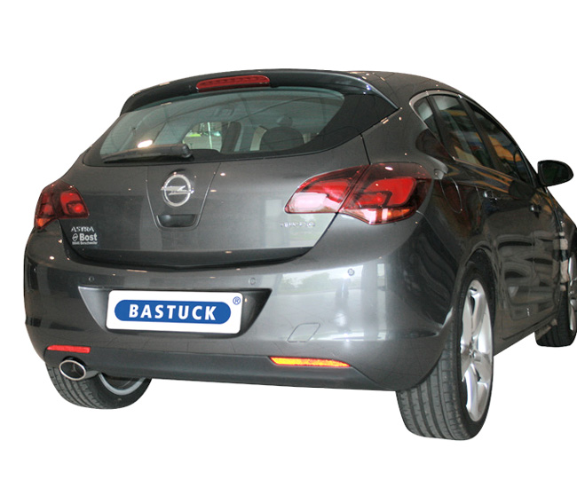 BASTUCK Sportauspuff / Anlage 70mm ab Kat. für: OPEL Astra J Turbo / 1.4T, 1.6T / 103,132 kW | Endrohre: 1x 120x80mm Oval