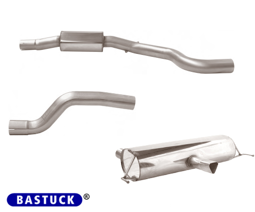 BASTUCK Sportauspuff / Anlage 70mm ab Kat. für: OPEL Corsa D OPC | Endrohre:: 1x dreieckig mittig wie original