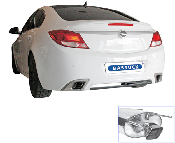 BASTUCK Sportauspuff / Duplex-Anlage 70mm ab Kat. für: OPEL Insignia SportsTourer OPC / 2.8T V6 - 239 kW | Endrohre: 100x60 in Rautenform  Li + Re