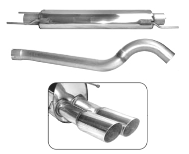 BASTUCK Sportauspuff / Anlage 70mm ab Kat. für: OPEL Astra H Turbo, GTC / 1.6,2.0 - 132,125,147 kW | Endrohre:  2x 76 rund angeschrägt