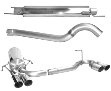 BASTUCK Sportauspuff / Duplex-Anlage ab Kat. für: OPEL Astra H Turbo, GTC / 1.6,2.0 - 132,125,147 kW | Endrohre:  4x 76 rund
