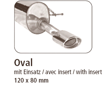 BASTUCK Sportauspuff / ESD für: PEUGEOT 207 / 1.4-1.6 Turbo / 50-115 kW | Endrohre: 1x 120x80 Oval