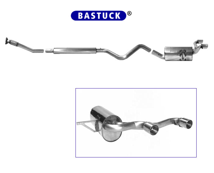 BASTUCK Sportauspuff / Anlage 70mm ab Kat. für: RENAULT Mégane RS / 2.0T - 165 kW  | Endrohre: 2x 76 rund