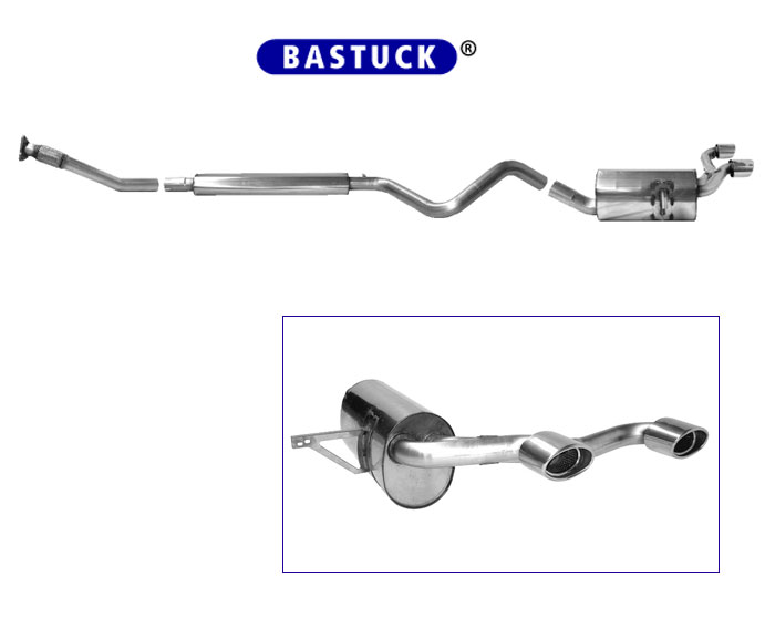 BASTUCK Sportauspuff / Anlage 70mm ab Kat. für: RENAULT Mégane RS / 2.0T - 165 kW  | Endrohre: 2x 120x80 oval eingerollt