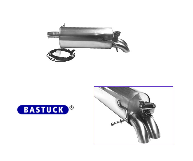 BASTUCK Sportauspuff / ESD für: SEAT Ibiza FR - 6F / 1.5TSI - 110 kW | Endrohre: 2x 63, nach unten gebogen (unsichtbar) / mit GPS-gesteuerter Klappe (ist über 70 km/h offen).