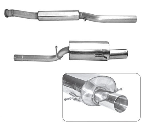 BASTUCK Sportauspuff / Anlage 70mm ab Kat. für: SUBARU Impreza WRX + STI / 2.0, 2.5 /  GG,GD / 160,169,195,206 kW  | Endrohre: 1x 100 Race