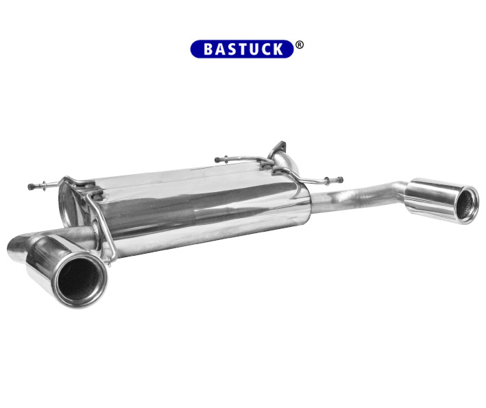 BASTUCK Sportauspuff / Duplex-Anlage ab Kat. für: SUZUKI Swift Sport - NZ / 1.6 - 100 kW | Endrohre: 1x 90 rund  Li+Re