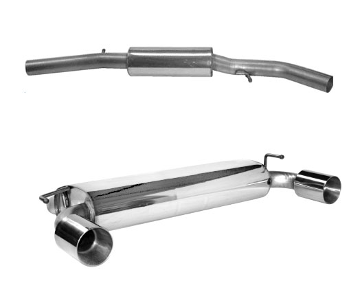 BASTUCK Sportauspuff / Anlage 70mm ab Kat. für: VW Golf 4 R32 | Endrohre: 2x 100 rund 'Race'