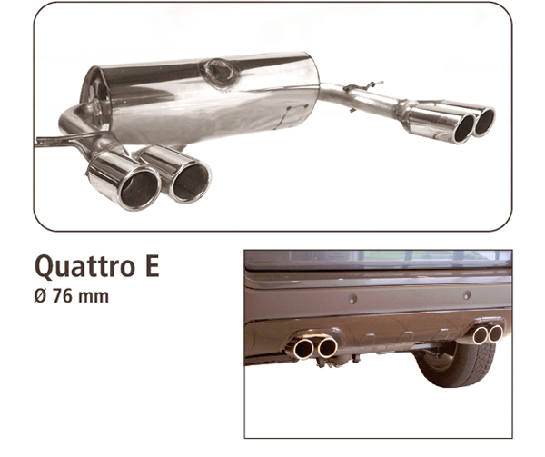 BASTUCK Sportauspuff / Duplex-ESD für: VOLVO XC90  2.5T,3.2,T6,V8,D5,2.4D  | Endrohre: 4x 76 rund Quattro E