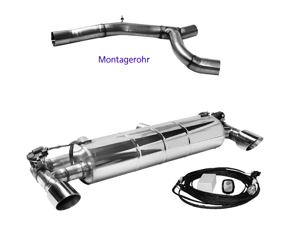 BASTUCK Klappen-Auspuff / Duplex-Anlage 70mm ab Kat. für: BMW Z4 sDrive 20i, 30i - G29 /  2.0T -  120,145,190 kW | Endrohre: 2x 100 rund - mit Klappe, für Fahrzeuge ohne M-Paket