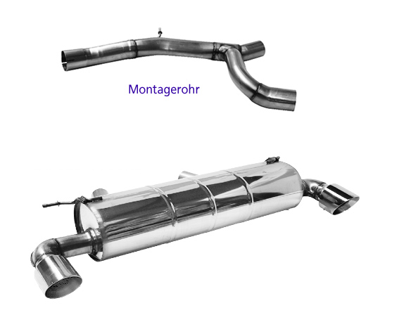 BASTUCK Sportauspuff / Duplex-Anlage 70mm ab Kat. für: BMW Z4 sDrive 20i, 30i - G29 /  2.0T -  120,145,190 kW | Endrohre: 2x 100 rund - ohne Klappe, für Fahrzeuge ohne M-Paket