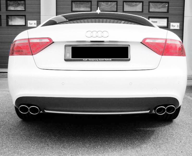 EISENMANN Sportauspuff / Duplex-Anlage ab Kat. für: AUDI A5 Coupé Quattro - B8 / 3.0TDI - 176 kW | Endrohre: 4x 90x70mm oval,abgesetzt | Hinweis: es müssen Änderungen gemacht werden.
