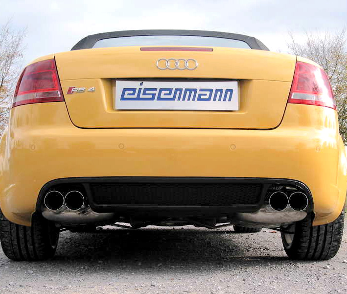 EISENMANN Sportauspuff / Duplex-ESD für: AUDI RS4 - B7 / V8 4.2 - 309 kW / Lim.,Avant,Cabrio | Endrohre: 4x 83mm rund / ESD haben Klappen-System wie original
