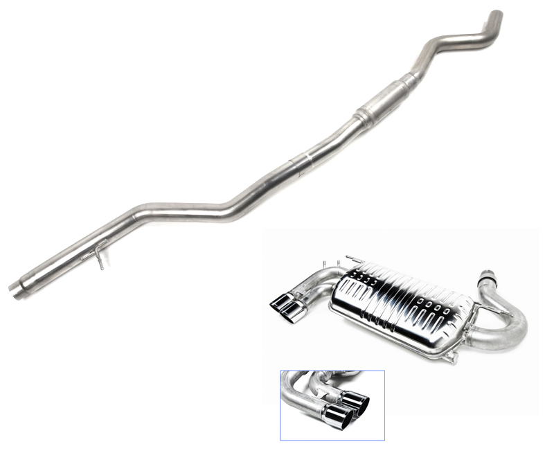 EISENMANN Sportauspuff / Anlage ab Kat. für: BMW 320i - F30,F31 / 135 kW |  mit VSD + ESD mit Endrohr: 2x 76mm rund