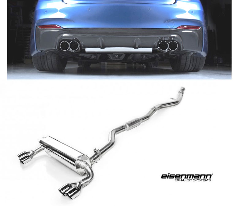 EISENMANN Sportauspuff / Duplex-Anlage ab Kat. für: BMW M235i - F22 / 240 kW | Endrohre: 4x 76mm rund