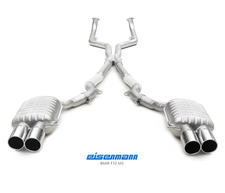 EISENMANN Sportauspuff / Duplex-Anlage ab Kat. für: BMW M5 - F10 / 412,423,441 kW | Endrohre: 4x 102mm rund / mit Soundklappe