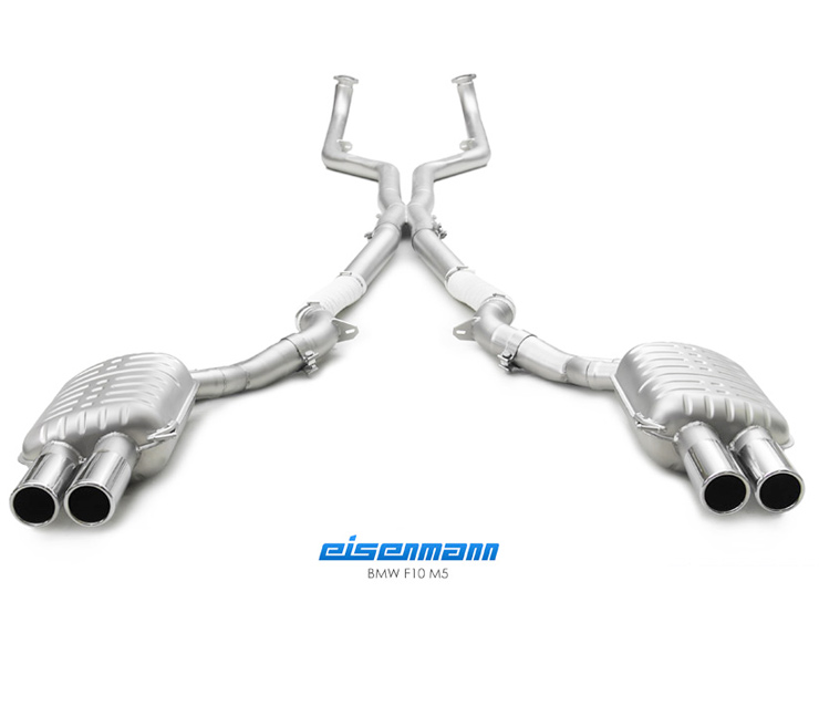 EISENMANN Sportauspuff / Duplex-Anlage ab Kat. für: BMW M5 - F10 / 412,423,441 kW | Endrohre: 4x 90mm rund / mit Soundklappe