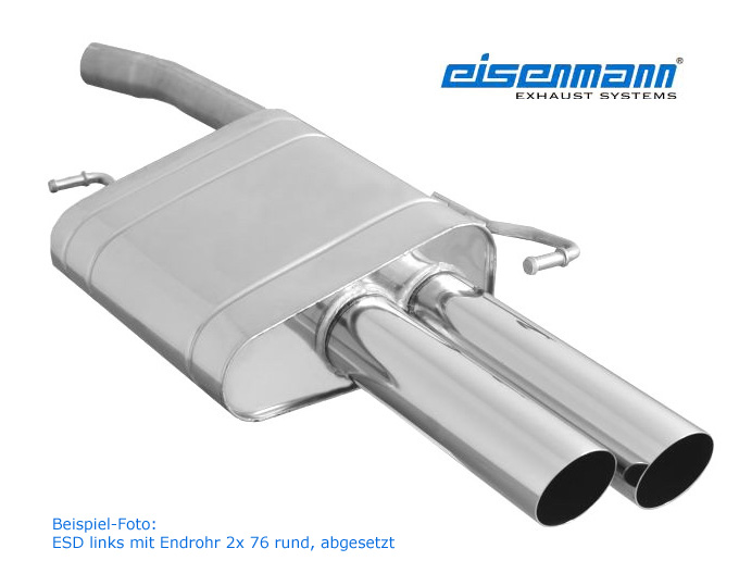 EISENMANN Sportauspuff / ESD für: AUDI A4 - B7 / 2.0TDI, 2.0TDI 16V / 100,103  kW | Endrohre: 2x 76mm rund, abgesetzt
