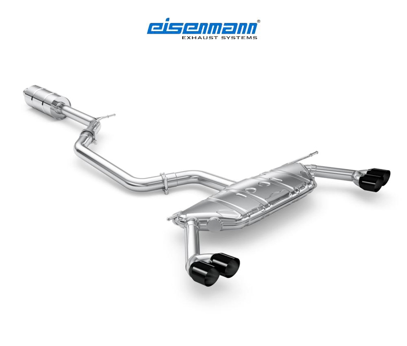 EISENMANN Sportauspuff / Duplex-Anlage ab Kat. für: SEAT Leon Cupra 265, 280, 290 - 5E / 2.0TSI - 195,206,213 kW | Endrohre: 4x 76 rund,schräg, Schwarz