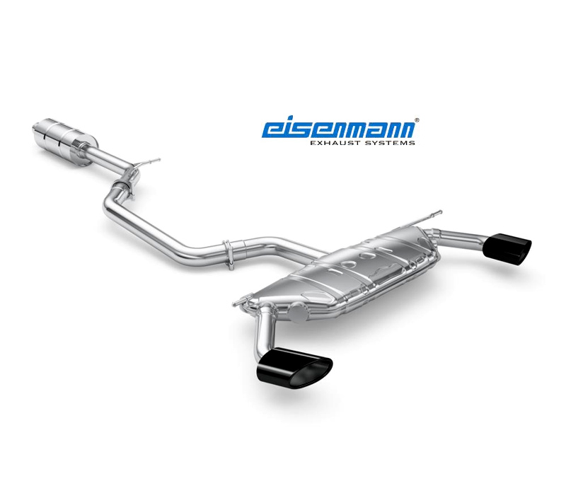 EISENMANN Sportauspuff / Duplex-Anlage ab Kat. für: SEAT Leon Cupra 265, 280, 290 - 5E / 2.0TSI - 195,206,213 kW | Endrohre: 2x 120x77mm, oval,schräg, Schwarz