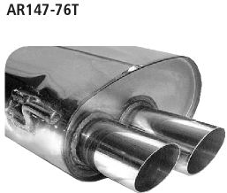 BASTUCK Sportauspuff / ESD für: ALFA ROMEO 147  1.6i, 2.0i, 1.9JTD, GTA | Endrohre: 2x 76 rund