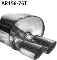 BASTUCK Sportauspuff / ESD für: ALFA ROMEO 156  1.6 - 2.5, JTD, GTA | Endrohre: 2x 76 rund
