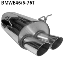 BASTUCK Sportauspuff / ESD für: BMW E46 / 320i,325i,325ix,330i,330ix  ( 6.00- ) | Endrohre: 2x 76 rund