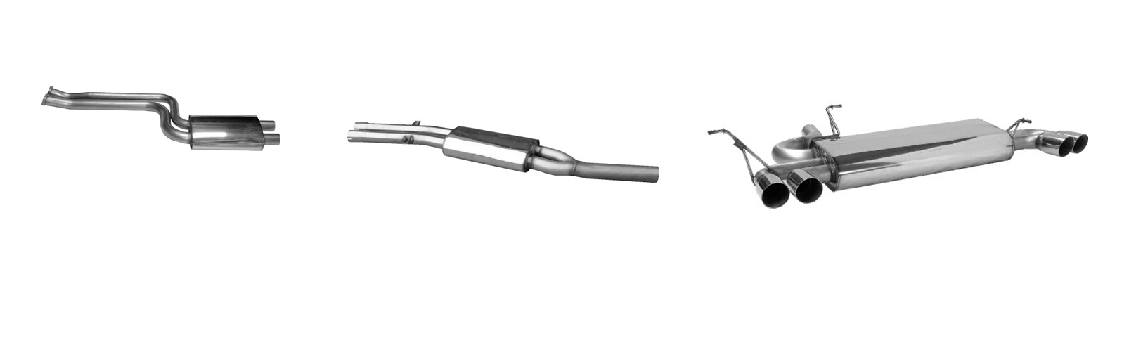 BASTUCK Sportauspuff / Duplex-Anlage ab Kat. für: BMW E46 Compact 325ti | Endrohre: 2x 76 rund