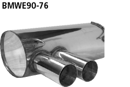 BASTUCK Sportauspuff / ESD für: BMW E90,91,92,93 / 318i,320i,320si + 325d,330d, incl. xi,xd | Endrohre:  2x 76 rund