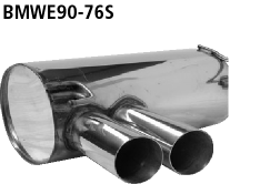 BASTUCK Sportauspuff / ESD für: BMW E90,91,92,93 / 318i,320i,320si + 325d,330d, incl. xi,xd | Endrohre:  2x 76 rund Slash