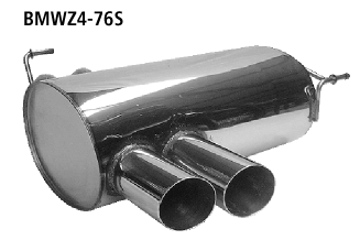 BASTUCK Sportauspuff / ESD für: BMW Z4 - E85 / 2.2, 2.5, 3.0 / inkl. Facelift,  -195 kW | Endrohre: 2x 76 slash rund