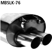 BASTUCK Sportauspuff / ESD für: MERCEDES SLK200, SLK200K, SLK230K / R170  - 100,141,142kW | Endrohre: 2x 76