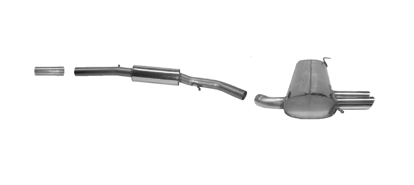 BASTUCK Sportauspuff Anlage 70mm ab Kat. für: VW Golf 4 Variant 4Motion 2.8l 150kW | Endrohre: 2x 76 rund
