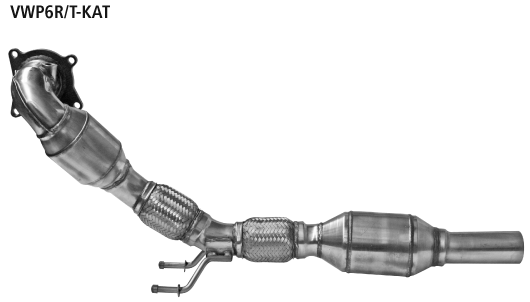 BASTUCK Downpipe 63,5mm mit Sport-Kat. 200 cpsi für: VW Polo R WRC - 6R /  2.0TSI - 162 kW