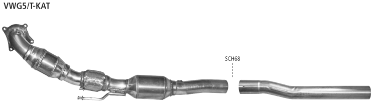 BASTUCK Downpipe 70mm mit Sport-Kat. 200 cpsi für: SEAT Leon 1.8TFSI, 2.0TFSI, FR, Cupra, Cupra R - 1P / 118,147,155,177,195 kW