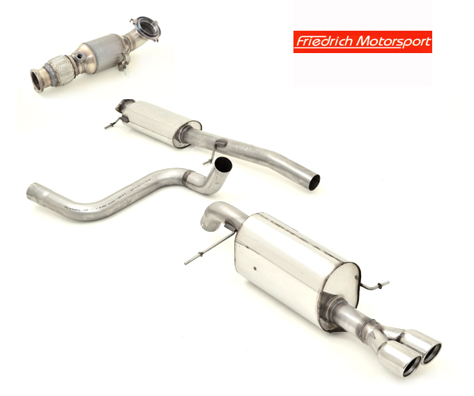 FRIEDRICH Sportauspuff / Anlage 70mm Edelstahl ab Turbo für: FORD Fiesta ST - JA8 / 1.6T - 134 kW (Euro 5) |  Endrohr-Typen: alle
