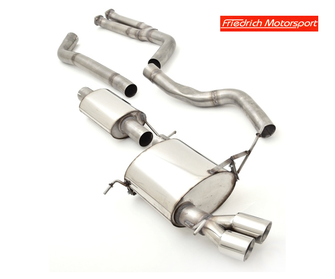 FRIEDRICH Sportauspuff / Anlage 70mm Edelstahl für: BMW 325i,330i - E93 / 2005-2.07 / 160,190 kW  |  Endrohr-Typen: alle / auch passend für M-Paket