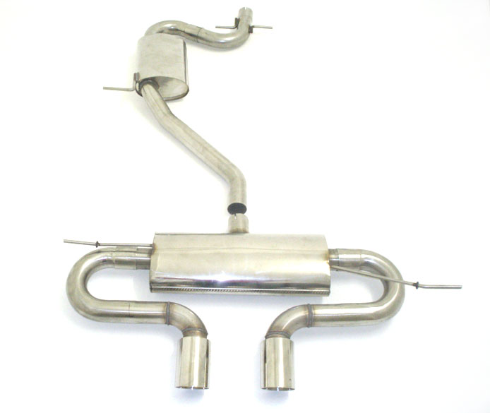 FRIEDRICH Sport-Auspuff / Duplex-Anlage 63,5mm Edelstahl für: VW Golf 6 / 1.2TSI, 1.4TSI, 1.8TSI / 63-118 KW | Endrohr-Typen: alle / passend zur orig. R-Heckschürze